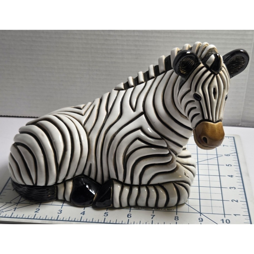 Italian Terracotta Ceramic Porcelain Pottery ZEBRA Brown Muzzle Figure Unmarked